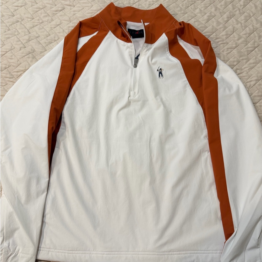 Jordan Eastside Golf White and Orange Windbreaker Pullover - Picture 1 of 8